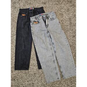 2 Pair Empyre Loose Fit Wide Leg Skate Jeans Light Wash Gray Y2K Men’s Size 28